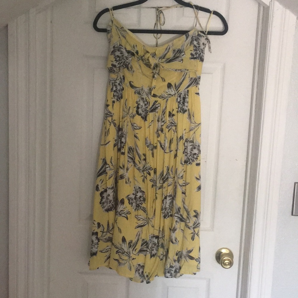 Yellow midi halter dress